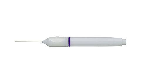 25GA Backflush/Extrusion Handpiece for active &amp; passive aspiration with blunt tip